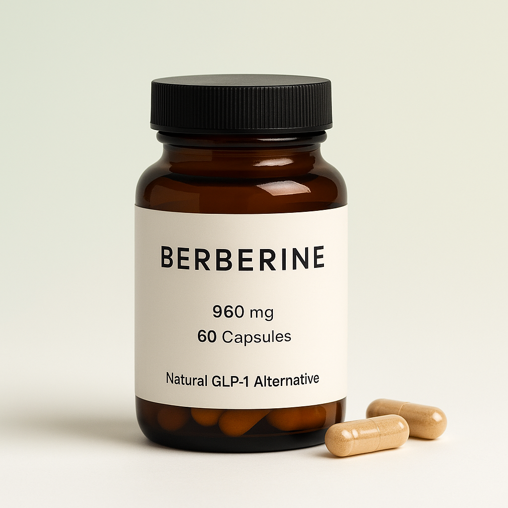 berberine supplement bottle for weight loss and blood sugar support - 960mg, 60 capsules, natural GLP-1 alternative